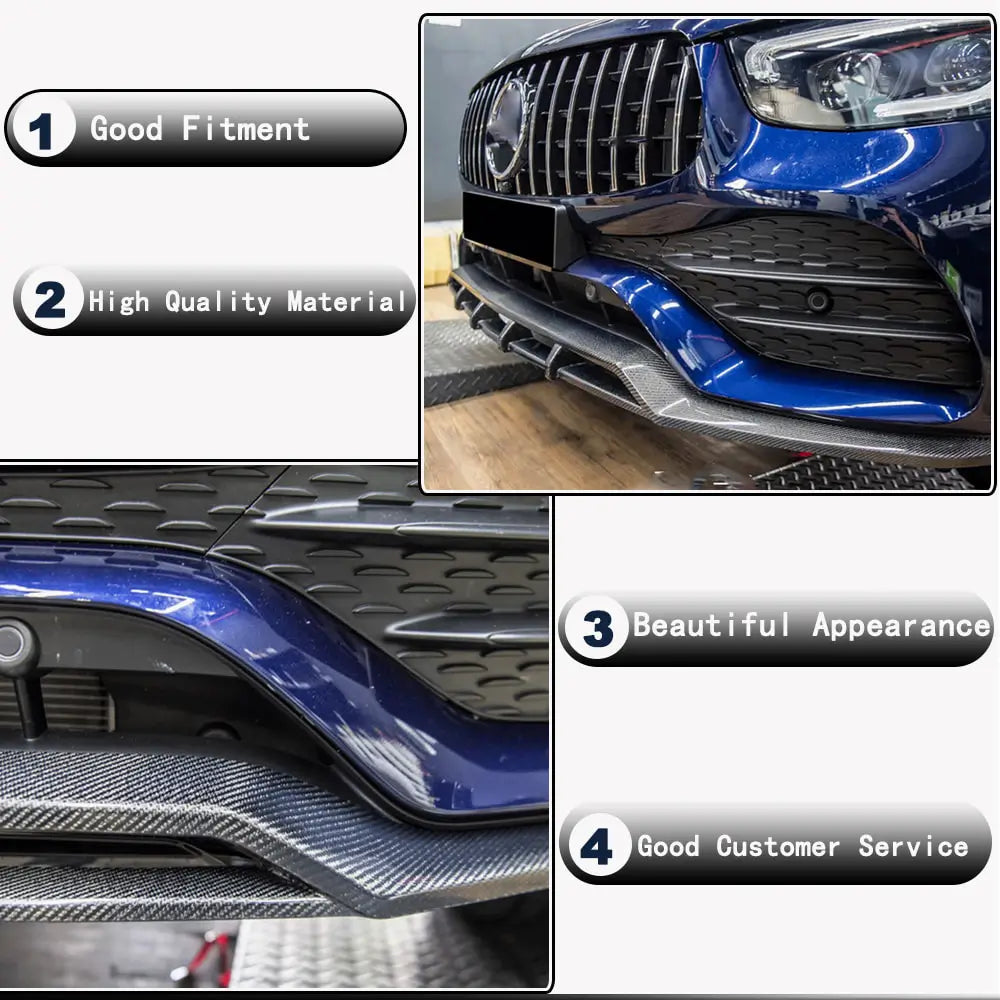 Frontspoiler-læbe Lip til forreste kofanger (til AMG-Line 2020+, kulfiber) foto 3