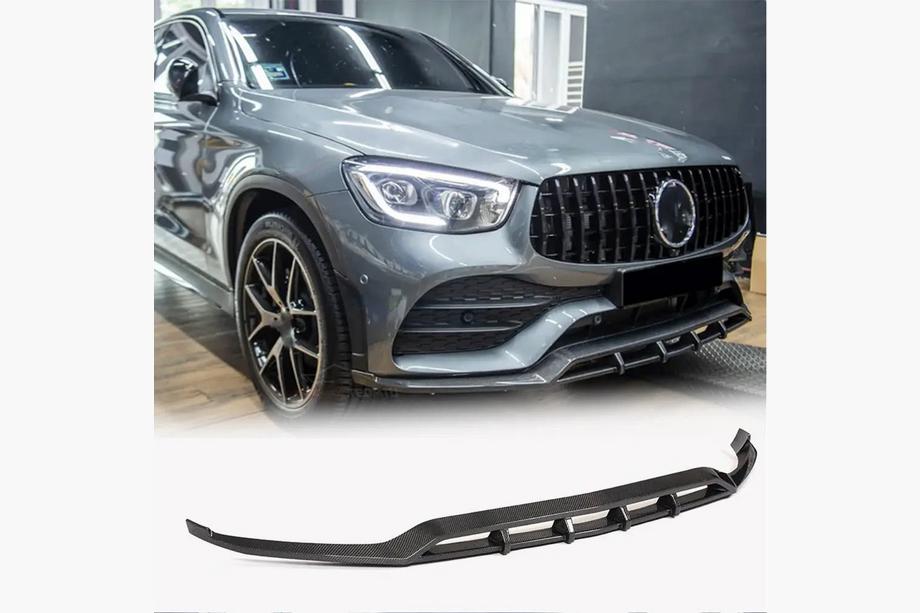 Mercedes GLC X253 2015–2022 Frontspoiler-læbe Lip til forreste kofanger (til AMG-Line 2020+, kulfiber) Image
