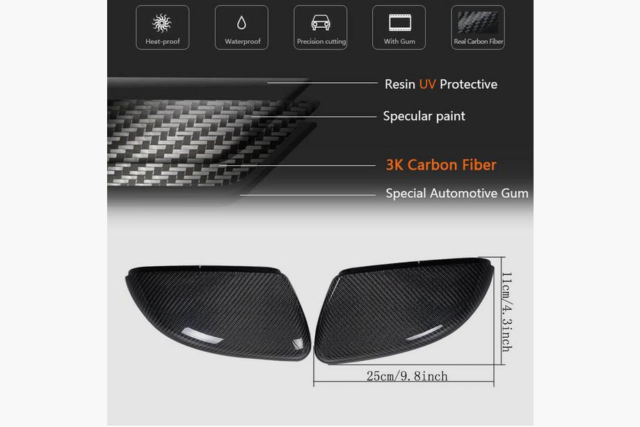 Volkswagen Golf 6 2008–2014 Spejlkåber V1 (til HB 2010-2013, carbon) Foto 6