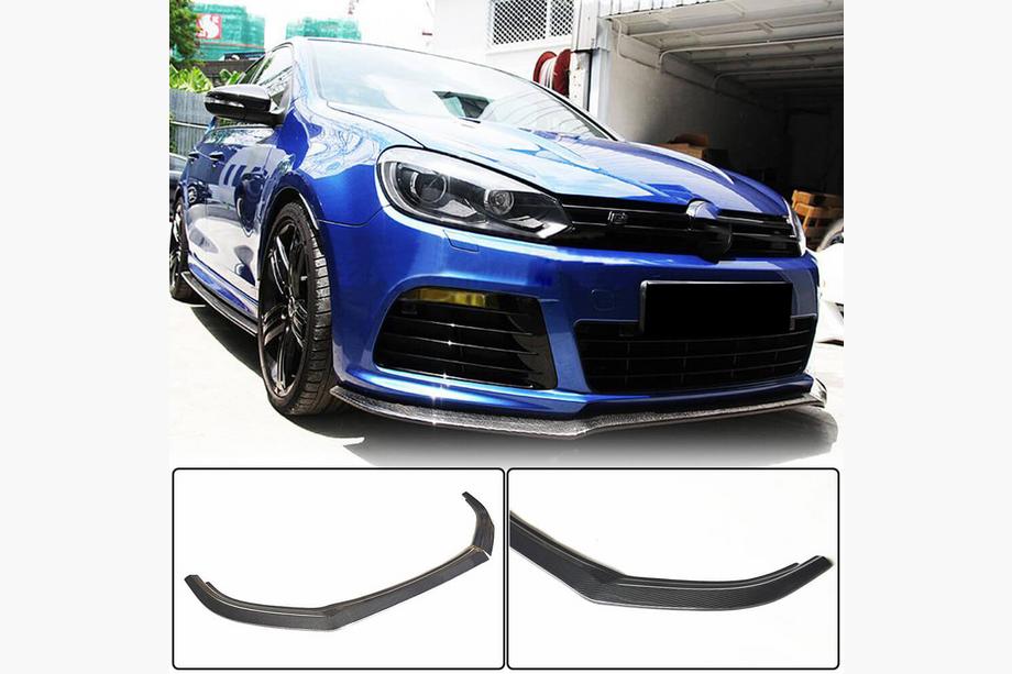 Volkswagen Golf 6 2008–2014 Front kofangerlæbe Lip V1 (til R HB 2010-2013, kulfiber) Foto 1