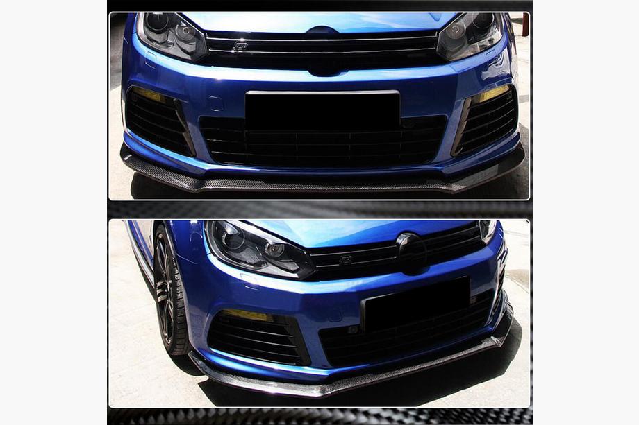 Volkswagen Golf 6 2008–2014 Front kofangerlæbe Lip V1 (til R HB 2010-2013, kulfiber) Foto 3