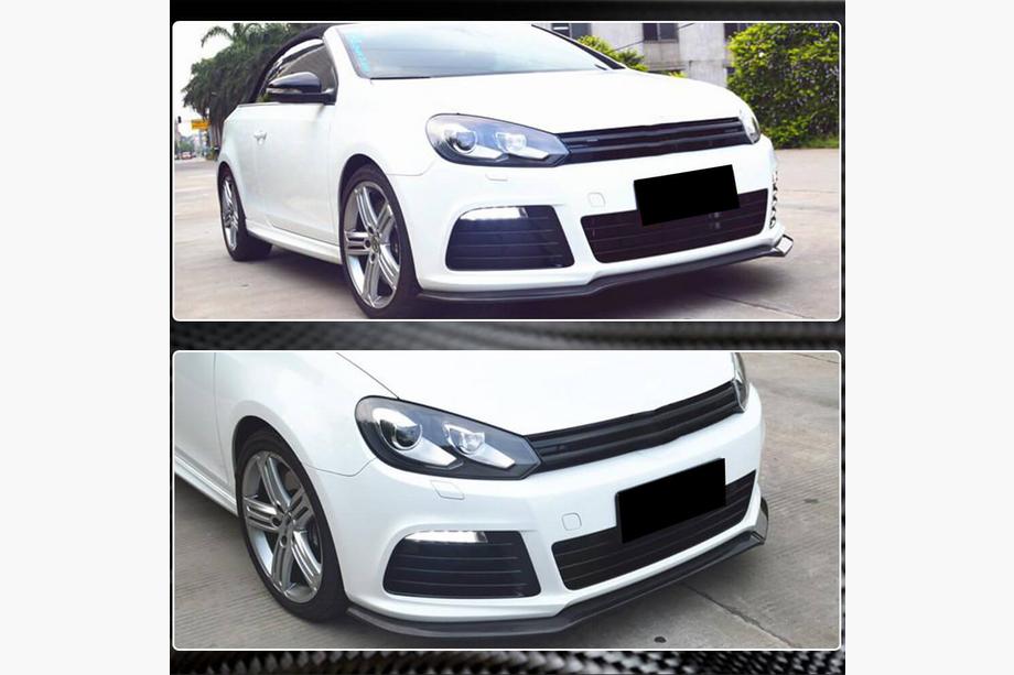 Volkswagen Golf 6 2008–2014 Front kofangerlæbe Lip V1 (til R HB 2010-2013, kulfiber) Foto 4