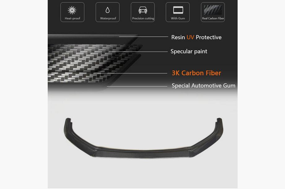 Volkswagen Golf 6 2008–2014 Front kofangerlæbe Lip V1 (til R HB 2010-2013, kulfiber) Foto 5
