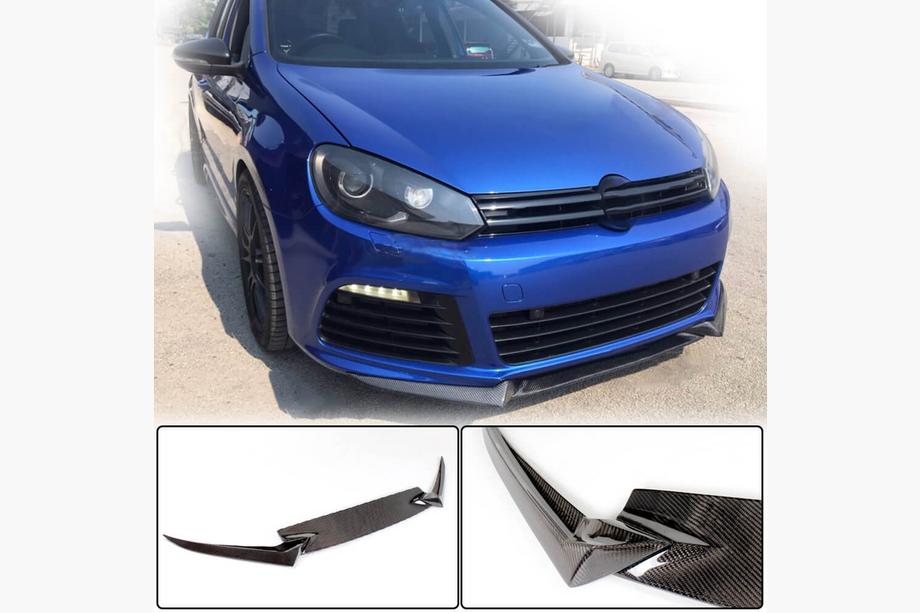 Volkswagen Golf 6 2008–2014 Front bumperlæbe Lip V3 (til R HB 2010-2013, Carbon) Image