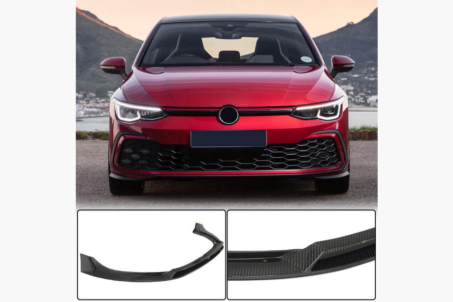 Volkswagen Golf 8 2019– Front kofangerlæbe Lip (til GTI HB, tørt karbon) Foto 1