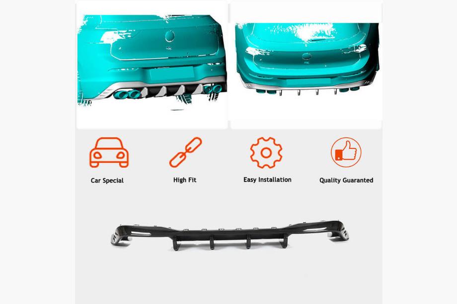 Volkswagen Golf 8 2019– Carbon FullSet karrosserikit (til R EU HB 2019-2024), kulfiber Foto 6
