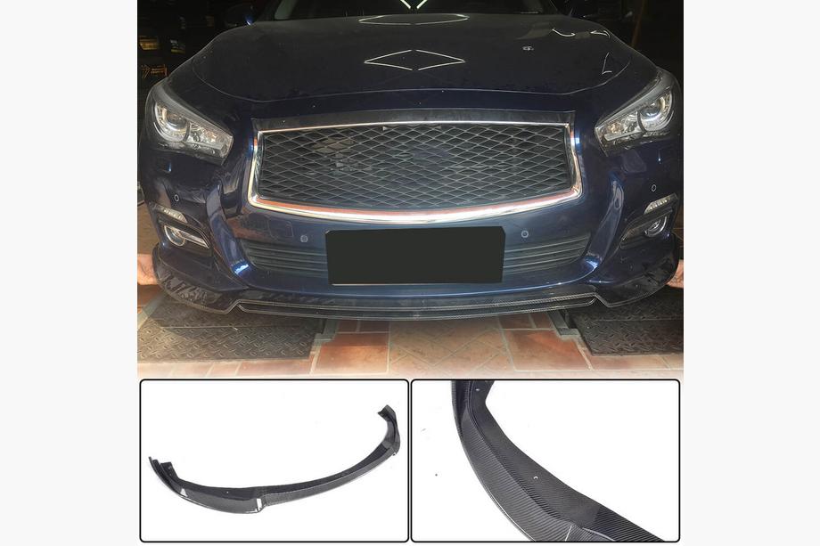 Infiniti Q50/Q60 2013–2024 Frontlæbe til forreste kofanger Lip V2 (til Q50 Base 2014-2017, kulfiber) Image
