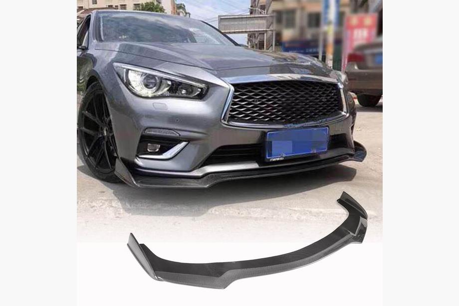 Infiniti Q50/Q60 2013–2024 Frontlæbe til kofanger Lip V1 (til Q50 Base 2018-2023, kulfiber) Foto 1