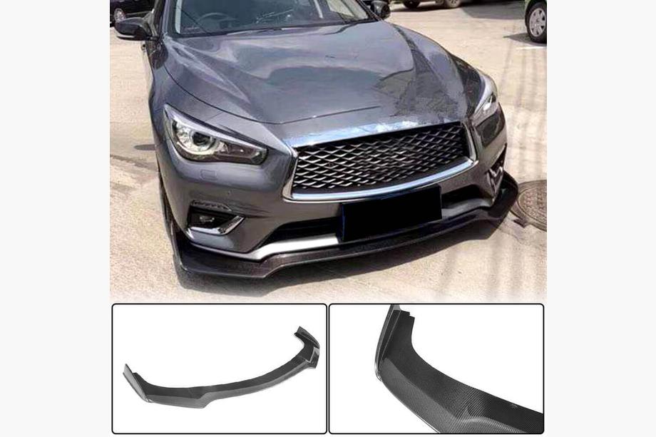 Infiniti Q50/Q60 2013–2024 Frontlæbe til kofanger Lip V1 (til Q50 Base 2018-2023, kulfiber) Foto 2
