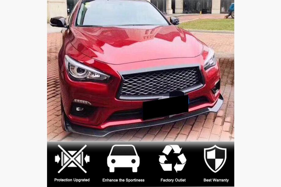 Infiniti Q50/Q60 2013–2024 Frontlæbe til kofanger Lip V1 (til Q50 Base 2018-2023, kulfiber) Foto 3