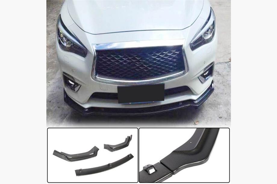 Infiniti Q50/Q60 2013–2024 Frontspoilerlæbe til forreste kofanger Lip V2 (til Q50 Base 2018-2023, carbon) Image