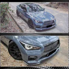 Infiniti Q50/Q60 2013–2024 Frontlæbe til kofanger Lip V1 (til Q50 Sport 2014-2017, kulfiber) foto 4