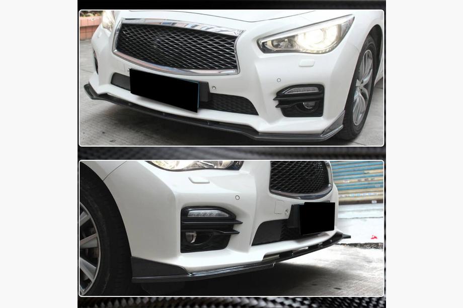 Infiniti Q50/Q60 2013–2024 Kulfiber frontlæbe til forreste kofanger Lip V2 (til Q50 Sport 2014-2017, Carbon) Foto 4