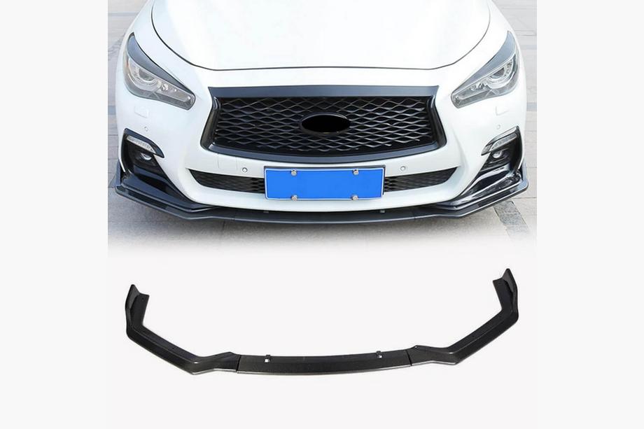 Infiniti Q50/Q60 2013–2024 Front bumper lip cover Lip V1 (til Q50 Sport 2018-2022, carbon) Image