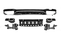 Mercedes E-klasse W213 2016–2023 Bageste diffuser med udstødningsrørender E63-Design Silver (til AMG/AMG-Line 2016-2020) foto 1
