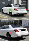Mercedes E-klasse W213 2016–2023 Bagdiffuser med enderør E63-Desgin Silver (til AMG/AMG-Line 2020-2024) foto 5
