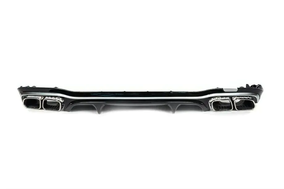 Mercedes E-klasse W213 2016–2023 Bagdiffuser med enderør E63-Desgin Silver (til AMG/AMG-Line 2020-2024) Image