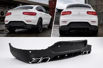 Mercedes GLC Coupé C253 2016–2023 Bagdiffusor med udstødningsenderør Silver (AMG63-design) foto 1