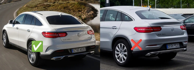 Mercedes GLE Coupé C292 2015–2019 Bagdiffusor med udstødningstipper Silver (GLE63-design) foto 4