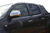 Toyota Hilux 2006–2015 Rudelister (4 stk., rustfrit stål) Carmos - Tyrkisk stål foto 1