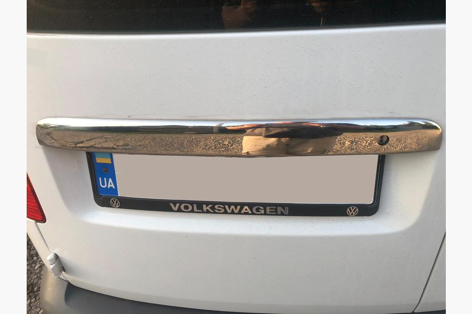 Volkswagen Caddy 2004–2010 Kromliste over nummerplade (2-dørs, rustfrit stål) Caddy-tekst, Carmos - tyrkisk rustfrit stål Foto 3