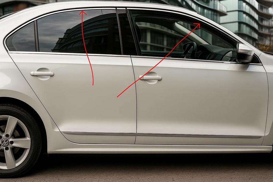 Volkswagen Jetta 2011–2018 Øvre rudelister 6 stk., rustfrit stål Image