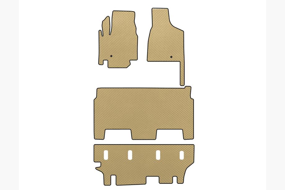 Dodge Grand Caravan V 2008–2020 EVA gulvmåtter (2008-2020, 3 rækker, 8-personers/Udstyrsniveau SXT, Beige) Image
