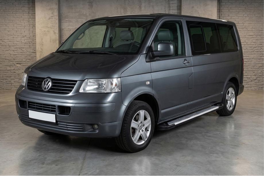Volkswagen T5 Caravelle 2004–2010 Sidetrin Line-type (2 stk., aluminium) Lang akselafstand Image