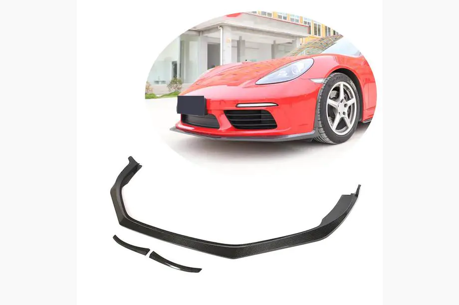 Porsche Boxster/Cayman 982 (718) 2016– Frontlæbe til forreste kofanger Lip V2 (2016-2019, kulfiber) Image