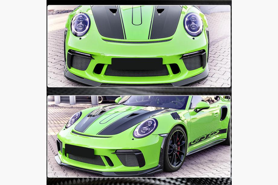 Porsche 911 (991) 2011–2019 Frontkofanger-indsatser V2 (til GT3 (RS) 2017-2019, kulfiber) Foto 4