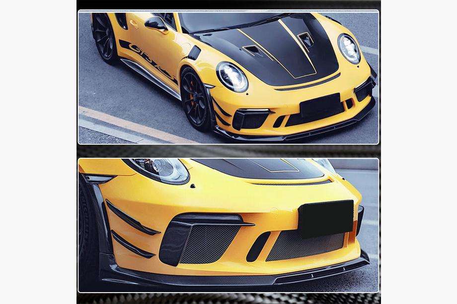 Porsche 911 (991) 2011–2019 Frontkofanger-indsatser V2 (til GT3 (RS) 2017-2019, kulfiber) Foto 5
