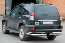 Toyota Land Cruiser Prado 120 2002–2009 Bageste dobbelte hjørnebøjler AK003-1 (2 stk., rustfrit stål) foto 1