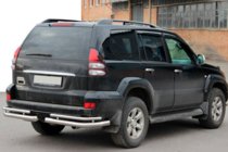 Toyota Land Cruiser Prado 120 2002–2009 Bageste dobbelte hjørnebøjler AK003-1 (2 stk., rustfrit stål) foto 3