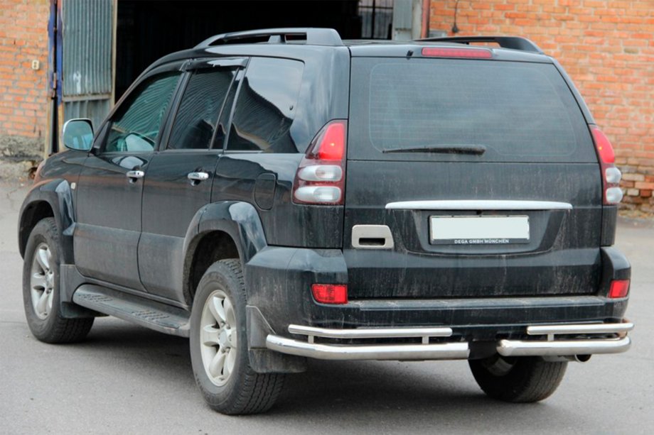 Toyota Land Cruiser Prado 120 2002–2009 Bageste dobbelte hjørnebøjler AK003-1 (2 stk., rustfrit stål) Image