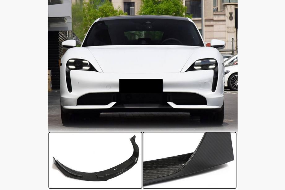 Porsche Taycan 2019– Frontbumper lip (til 2019-2024 Turbo S, kulfiber) Image