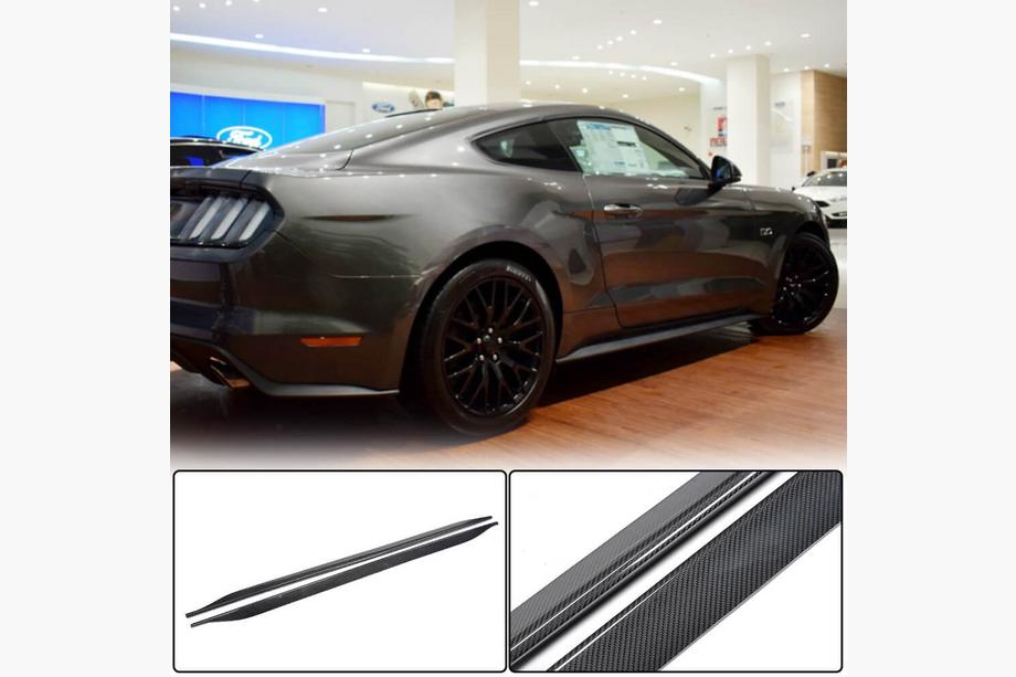 Ford Mustang 2015–2023 Sideskørter V1 (Carbon) Image