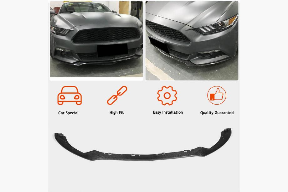 Ford Mustang 2015–2023 Læbespoiler til frontkofanger Lip (2015-2017, carbon) Foto 2