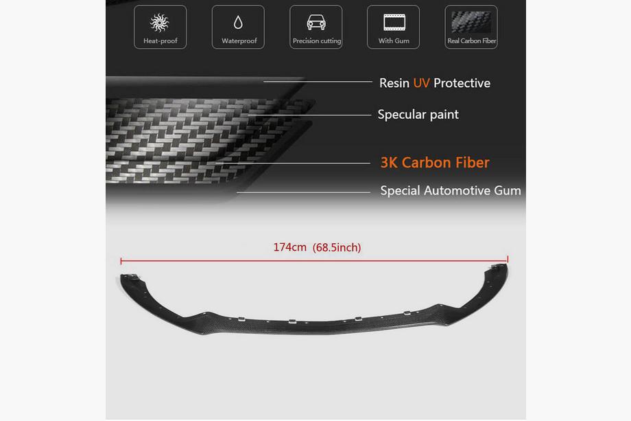 Ford Mustang 2015–2023 Læbespoiler til frontkofanger Lip (2015-2017, carbon) Foto 6
