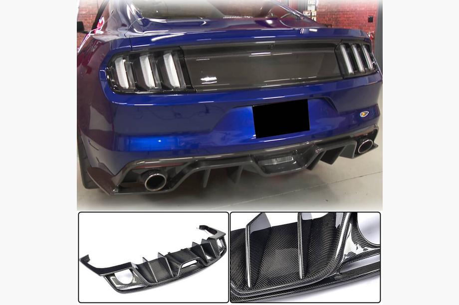 Ford Mustang 2015–2023 Bagkofanger-diffuser V2 (2015-2017, Carbon) Image