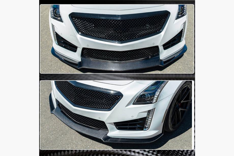 Cadillac CTS 2013–2019 Frontlæbe til forkofanger Lip V2 (til CTS V Sedan 2016-2019, kulfiber) Foto 3