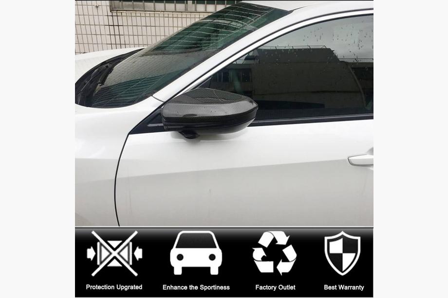 Honda Civic Sedan X 2016–2021 Spejlkåber V1 (Carbon) Foto 2