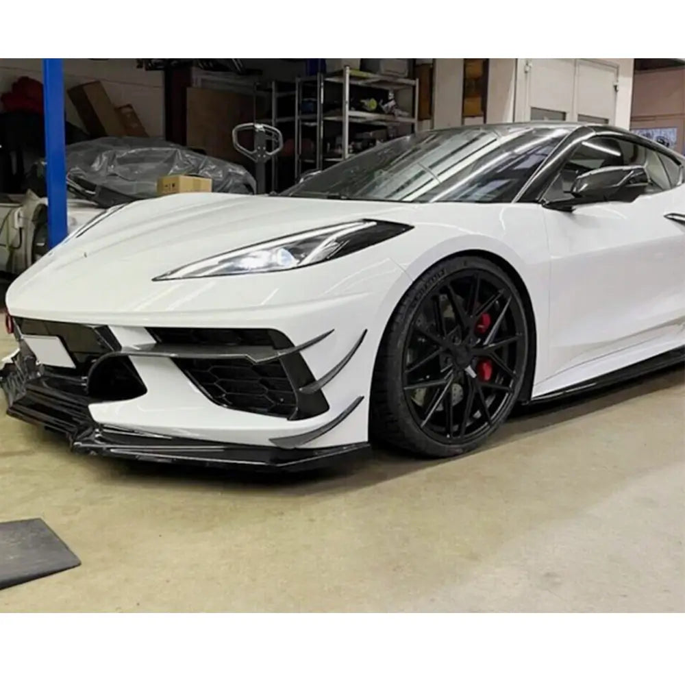 Kulfibersplittere til forreste kofanger (2019-2022, Carbon) Chevrolet Corvette C8 2019– foto 2