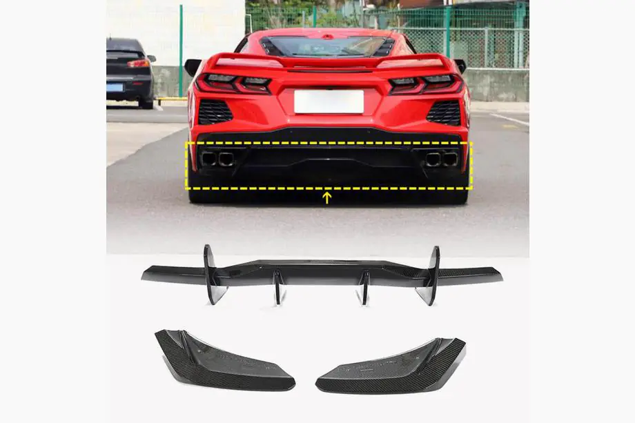 Chevrolet Corvette C8 2019– Bagkofangerdiffuser V1 (2019-2022, Carbon) Image