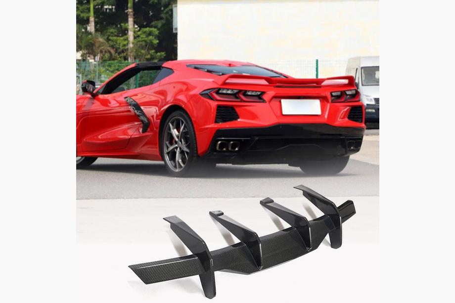 Chevrolet Corvette C8 2019– Bagkofanger-diffuser V2 (2019-2022, Carbon) Image