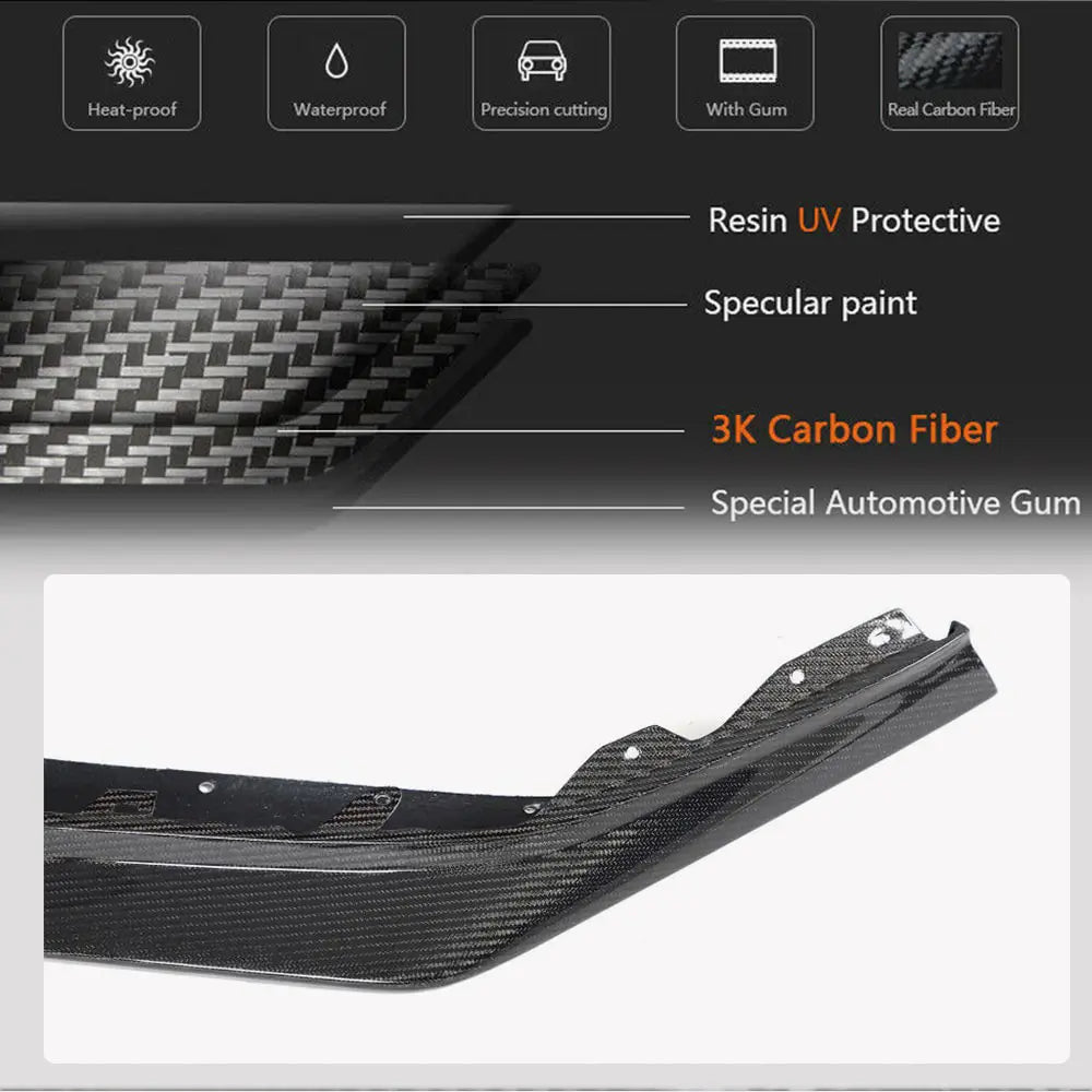 Frontsplitter til forreste kofanger Lip (til Z06, 2020-2024, carbon) Chevrolet Corvette C8 2019– foto 3