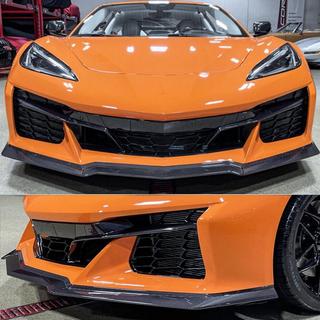 Frontsplitter til forreste kofanger Lip (til Z06, 2020-2024, carbon) Chevrolet Corvette C8 2019– foto 2