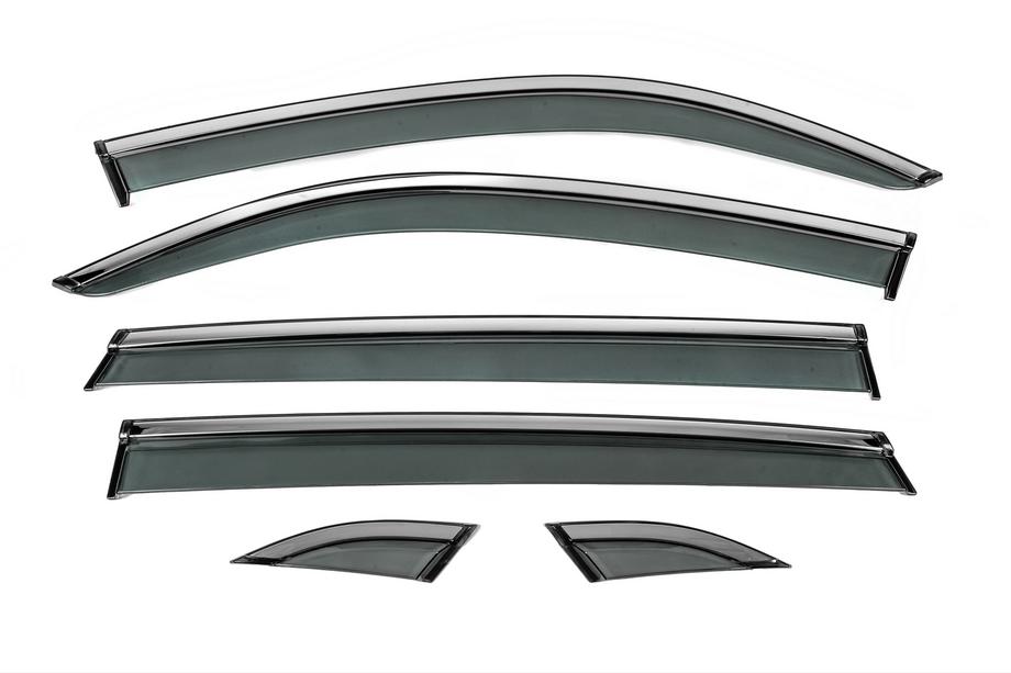 Volkswagen Atlas (Terramont) 2016– Vindafvisere til sideruder med kromliste Niken Luxury (til Terramont X, 6 stk) Image