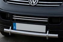Volkswagen T5 Transporter 2003–2010 Kromlister til kofangergrill (2 stk., rustfrit stål) OmsaLine - italiensk rustfrit stål foto 1