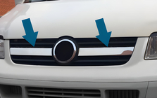 Volkswagen T5 Transporter 2003–2010 Midterste grilllister (2 stk., rustfrit stål) OmsaLine - italiensk rustfrit stål foto 6