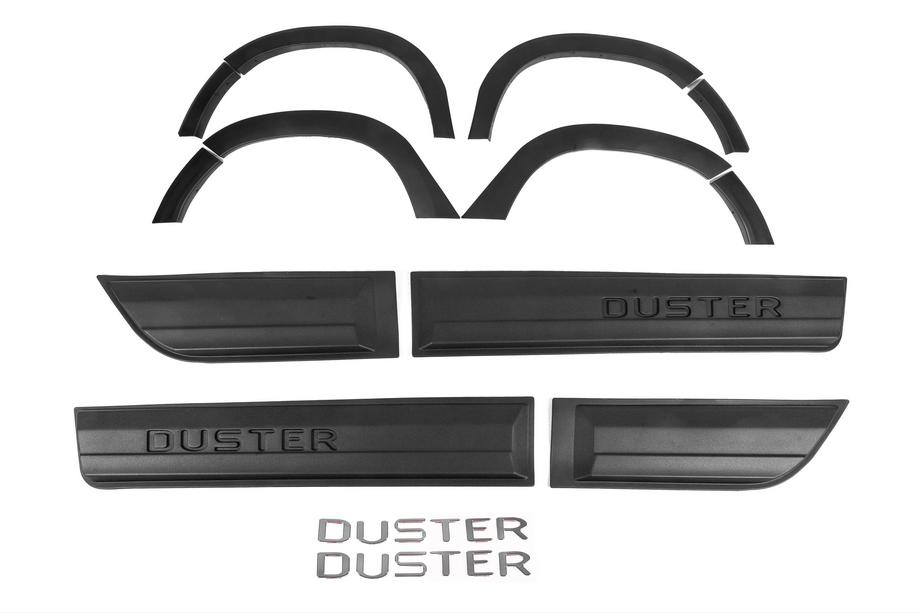 Dacia Duster 2018–2024 Skærmkantlister med moldinger (12 stk., sorte ABS) Image